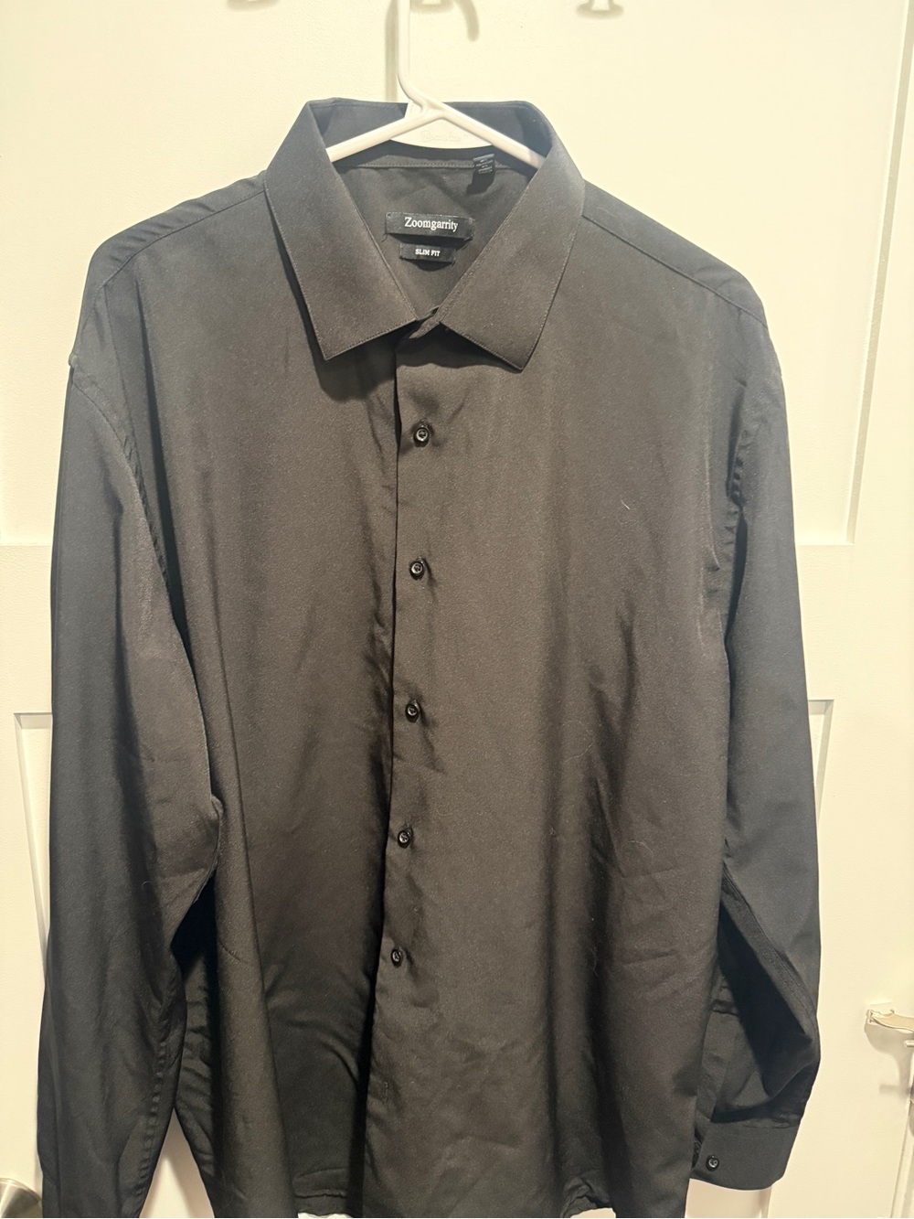 Men's Solid Black Dress Shirt - Classic Collar
